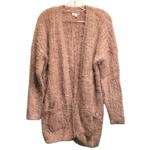 So Eyelash Light Pink Cardigan Sweater Size Large